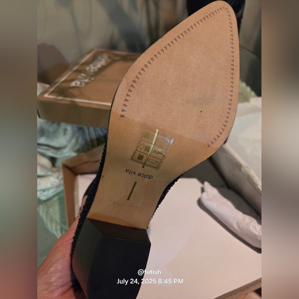 Dolce Vita Shadie Crystal Chelsea Boot In Black Metallic Crystal Designer #72 - Picture 12 of 13